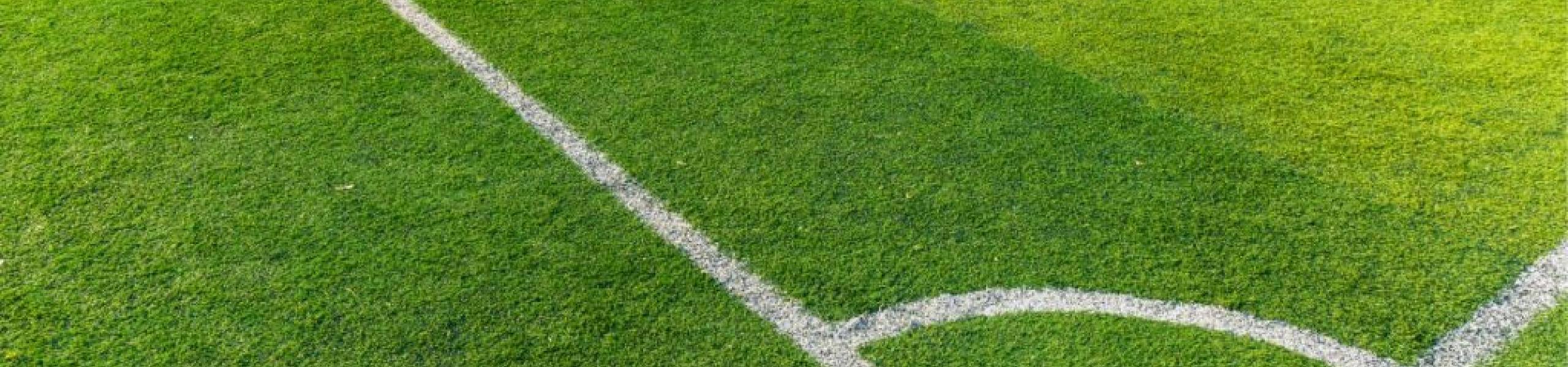 Field with chalk lines on it for sports