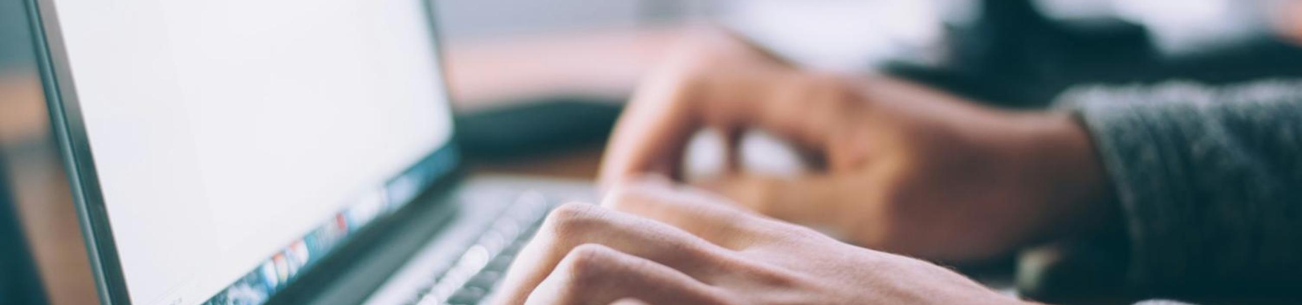 Image of someone typing