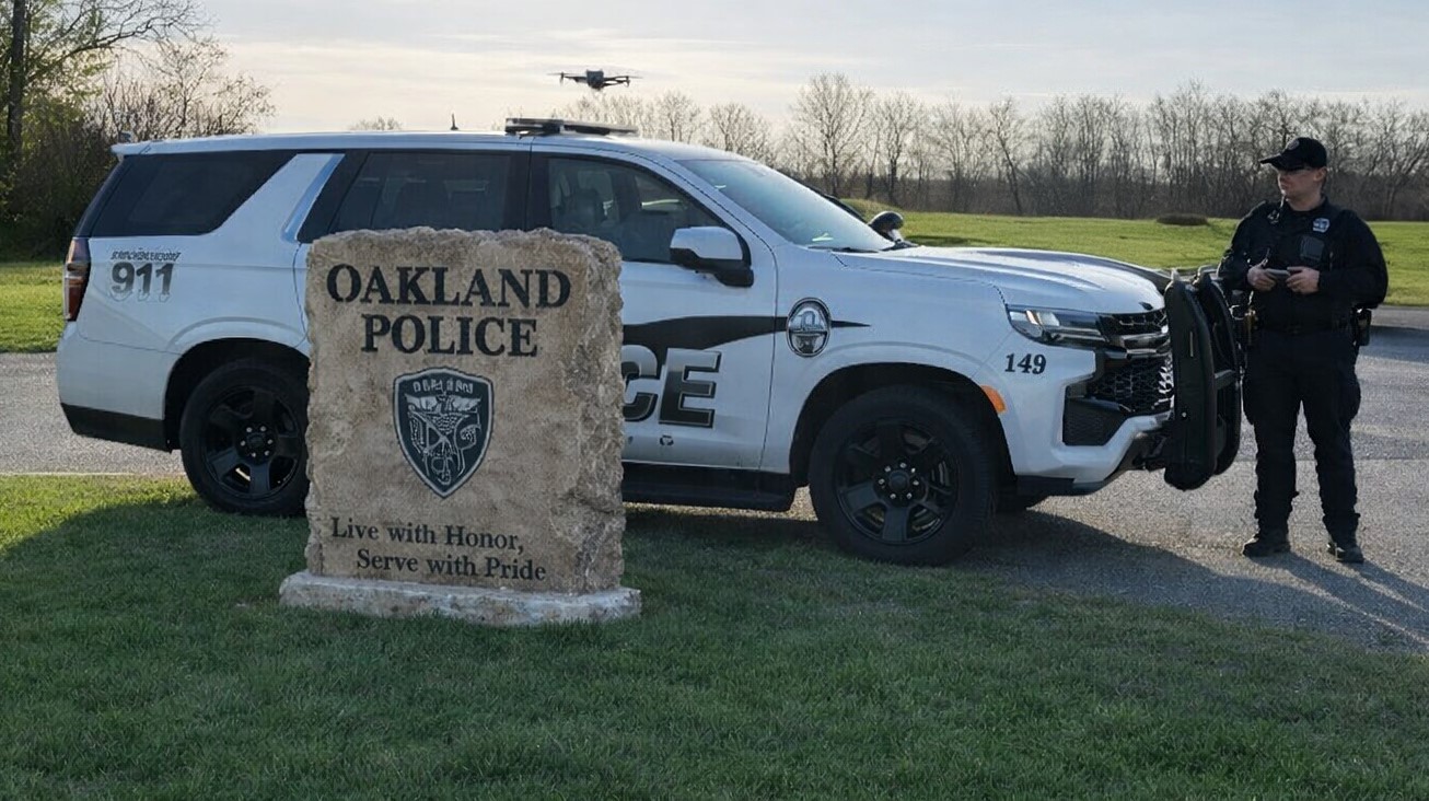Photo of OPD officer operating a drone